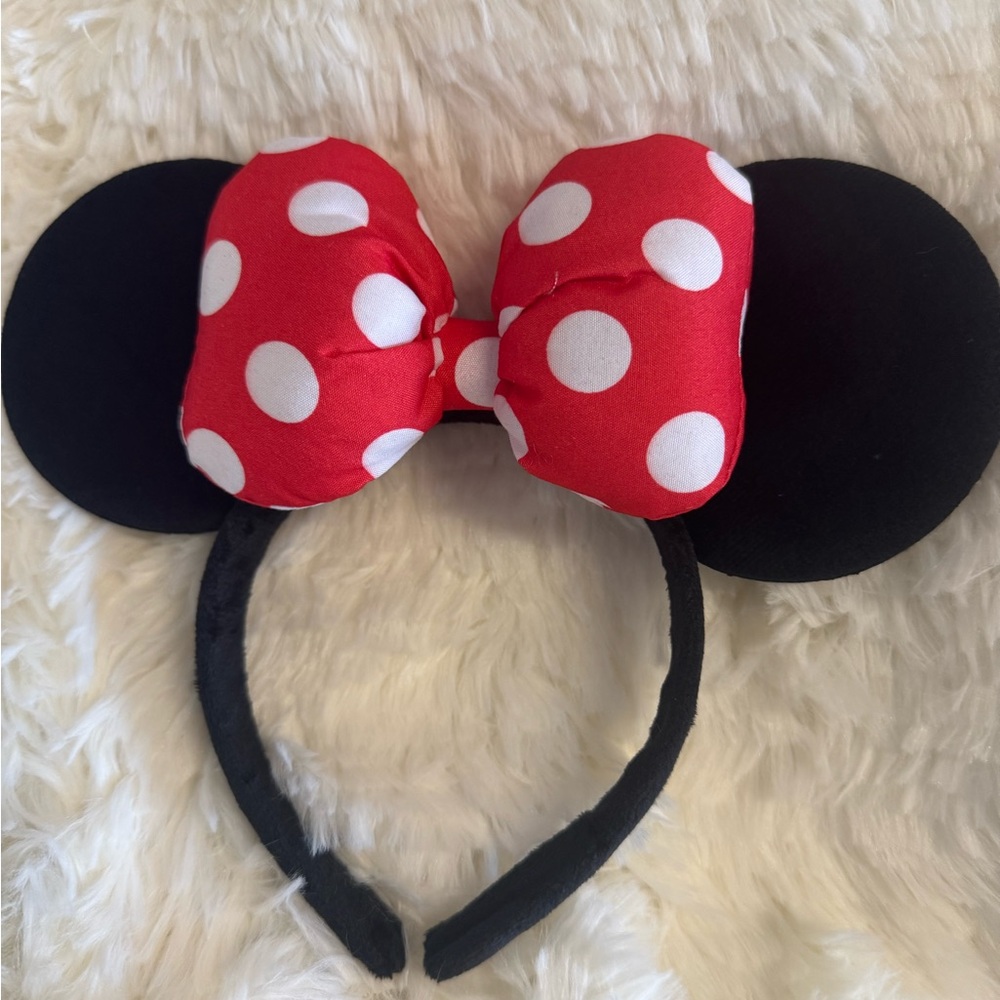 Red Polka Dot Bow Mouse Ears Headband